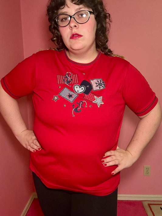 Red Nautical Top (XL)
