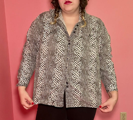 Snakeskin Button Up Blouse (20)