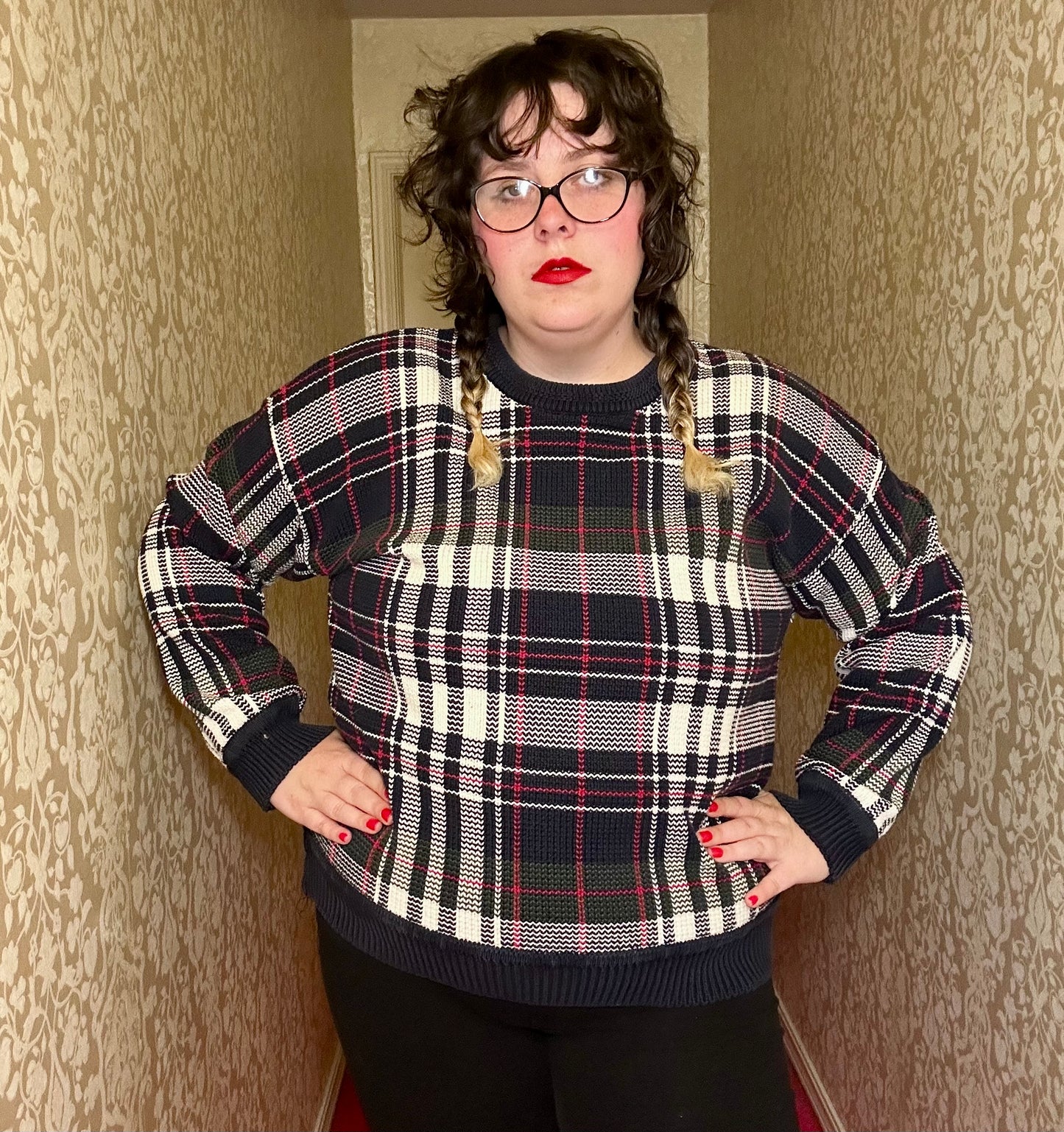 Plaid Knit Sweater (XL)