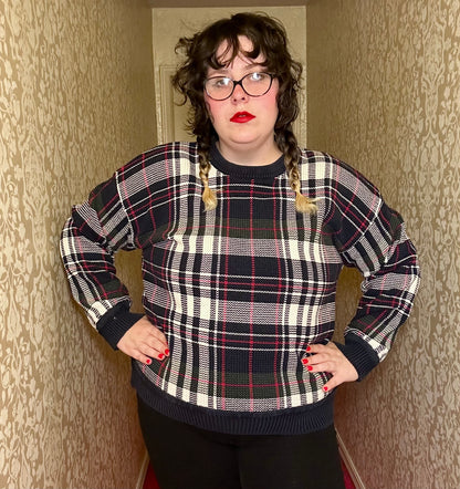 Plaid Knit Sweater (XL)