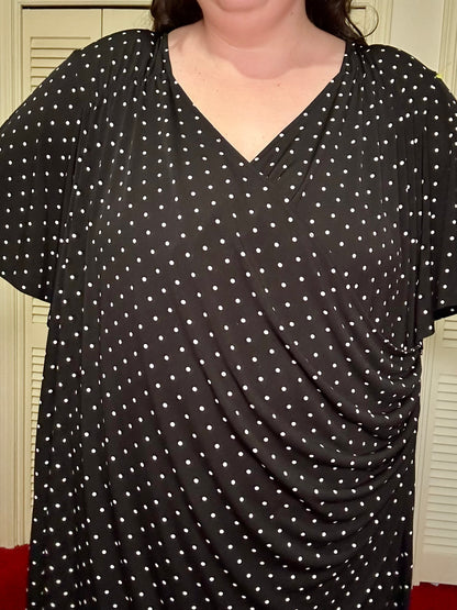 Black Polka Dot Dress (5X)