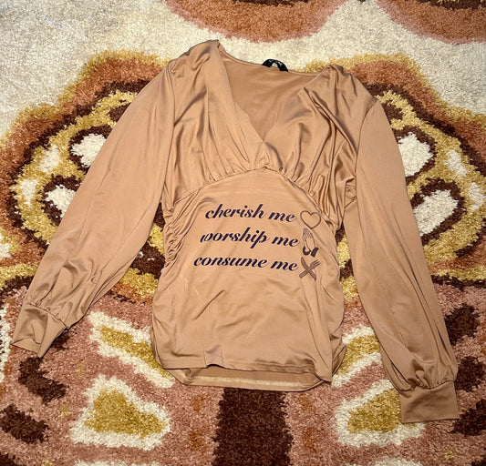 Tan Cherish Me Blouse (XL)