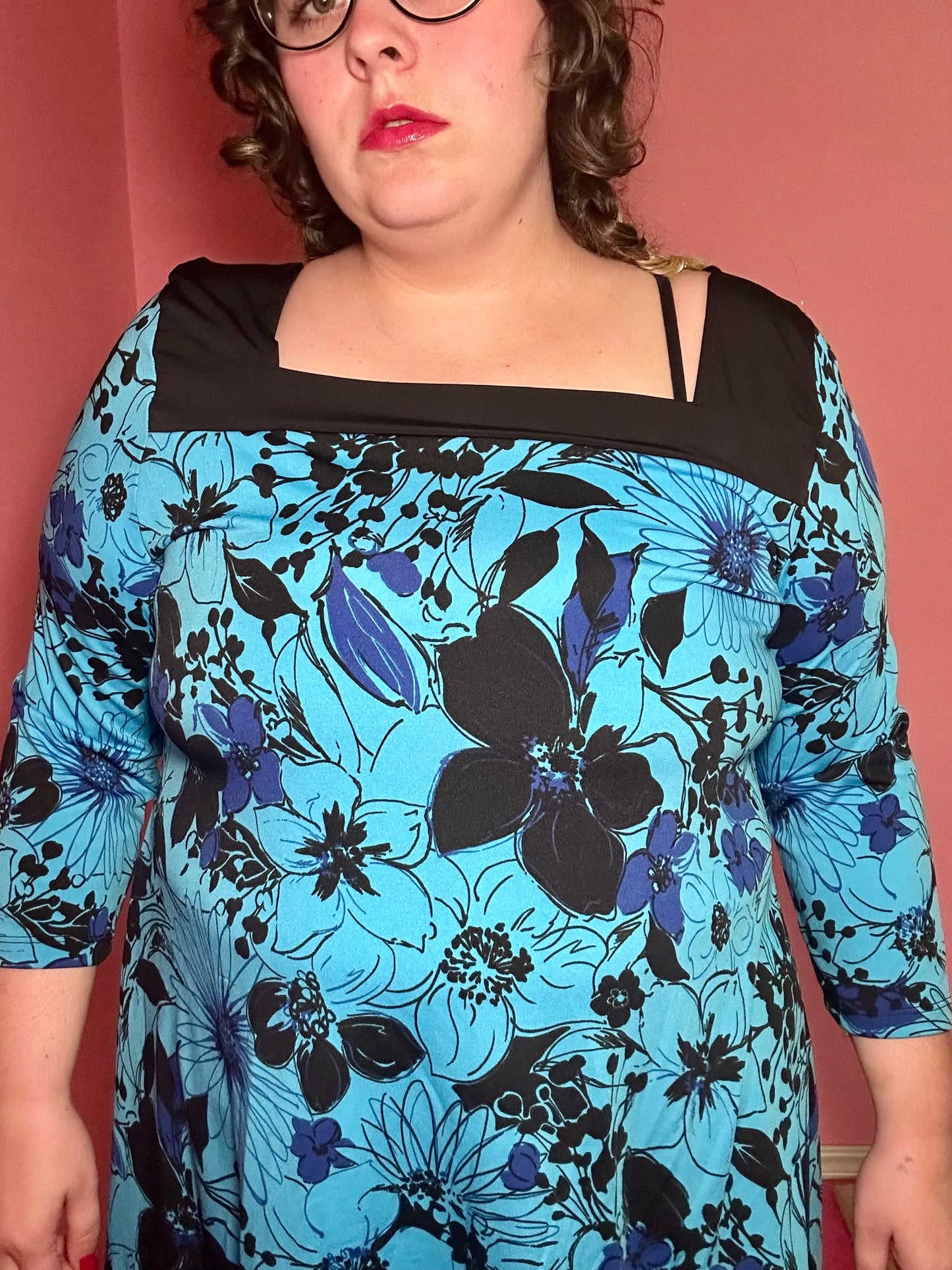 Blue Floral y2k Blouse (XX-Large)