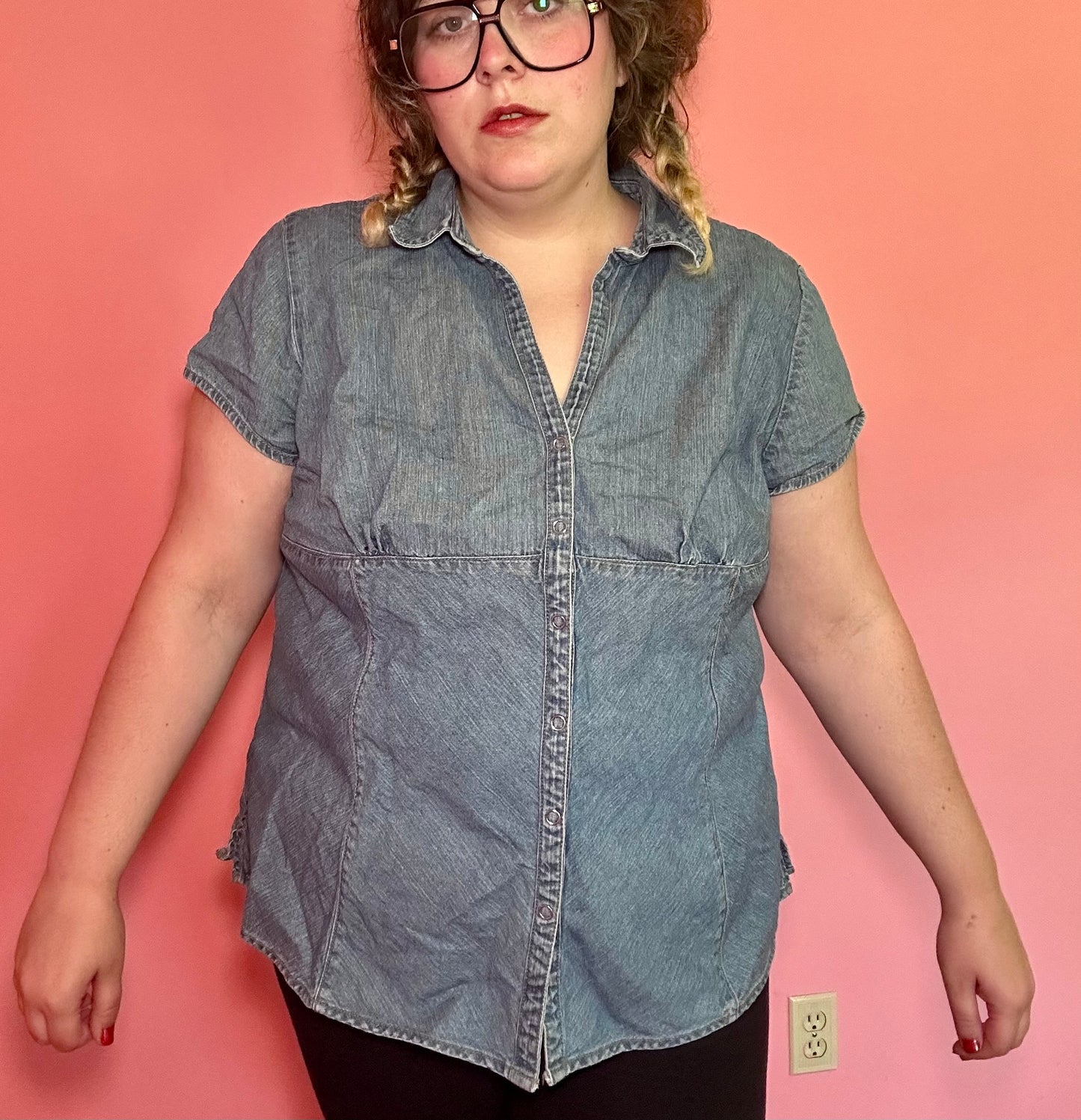 Denim Baby Doll Top (3X)