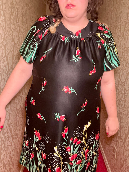 Black Floral Nightgown (L)