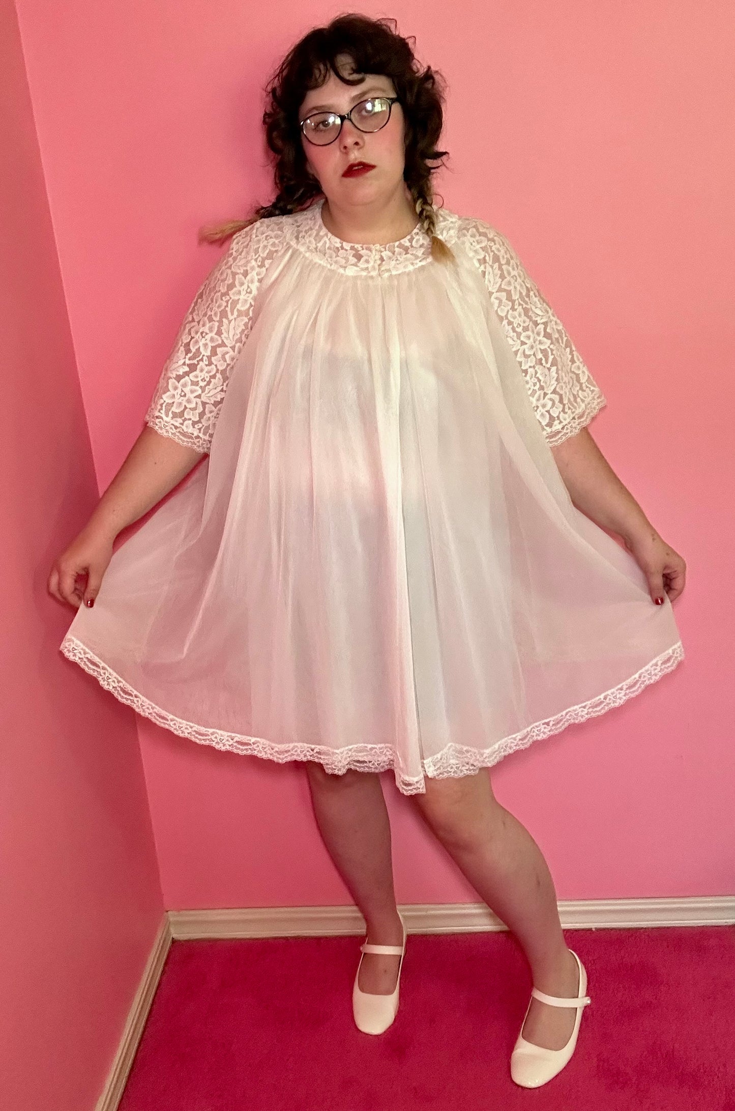Bridal 60s White Lingerie Set (XL)