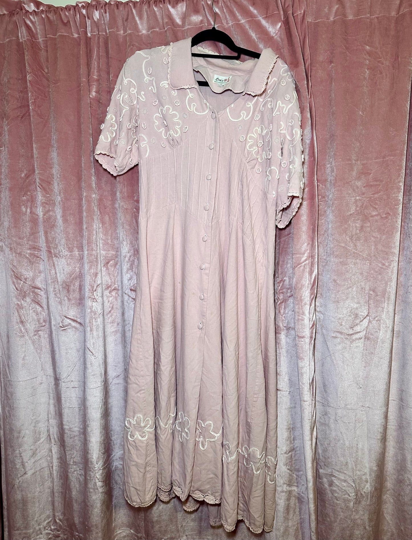 Pink Button Down Dress (L)