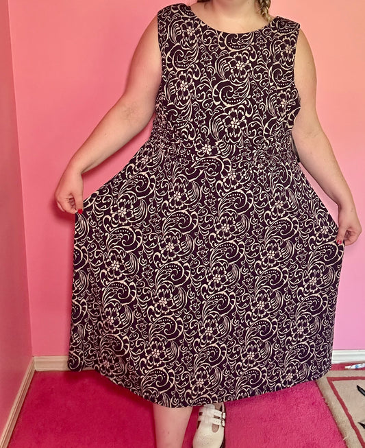 Dark Purple Floral Dress (24W)