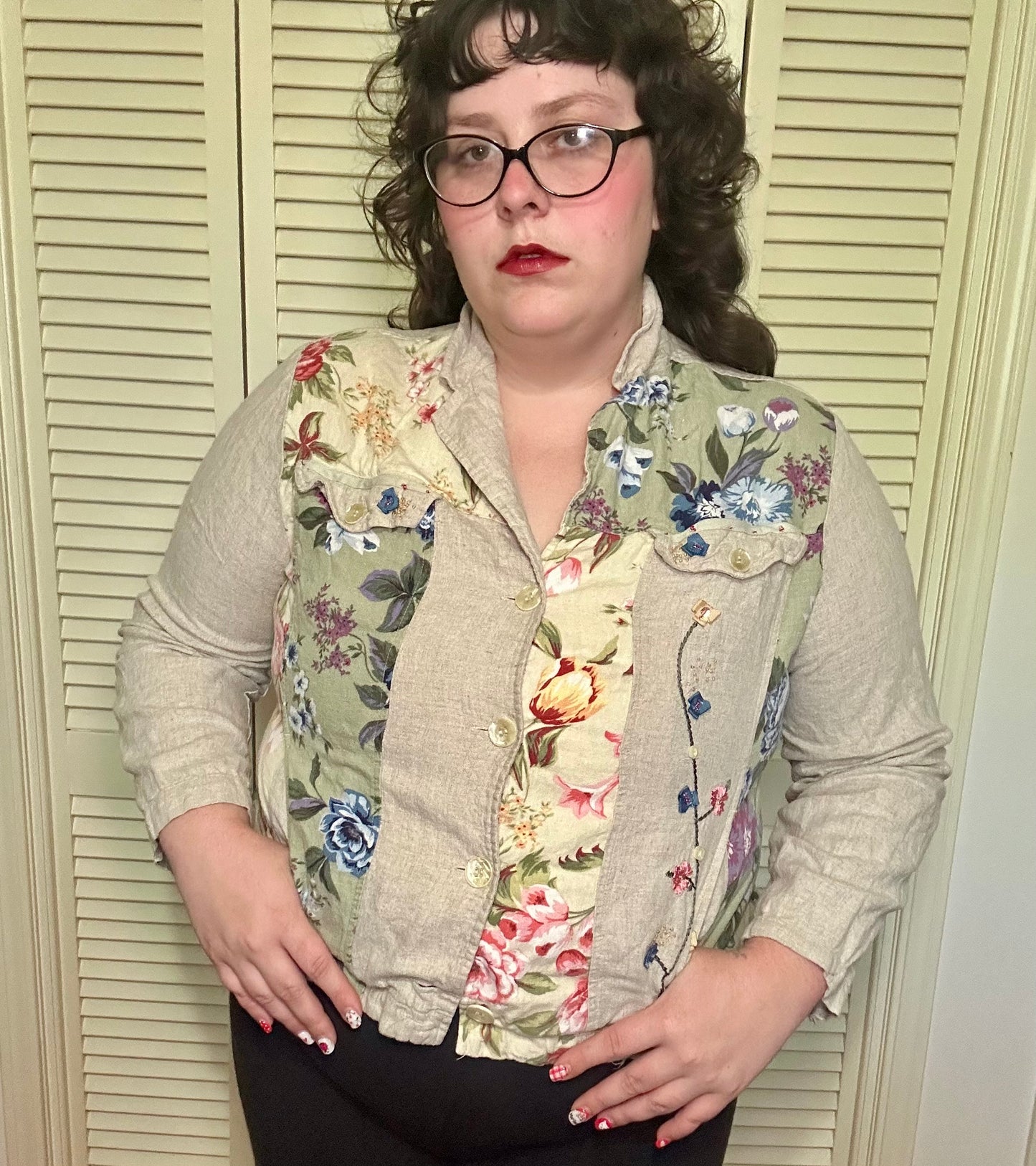 Patchwork Floral Button Up (16/18)