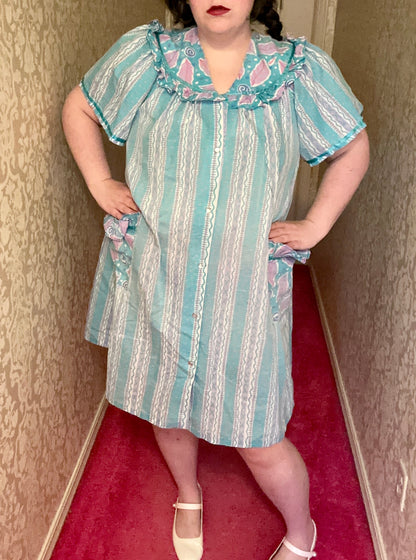 Aqua Ruffle Night Gown (XXL)