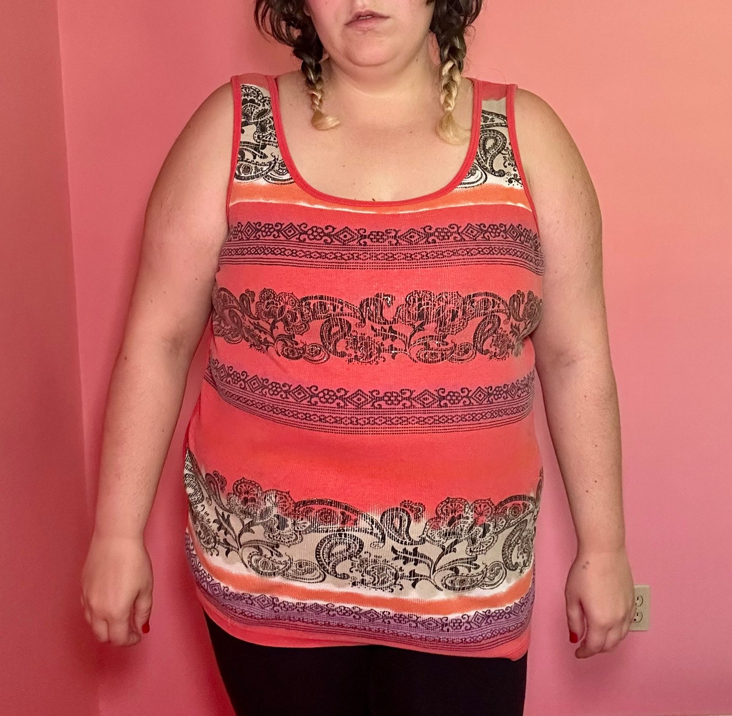 Y2K Orange Ribbed Tank (2X)