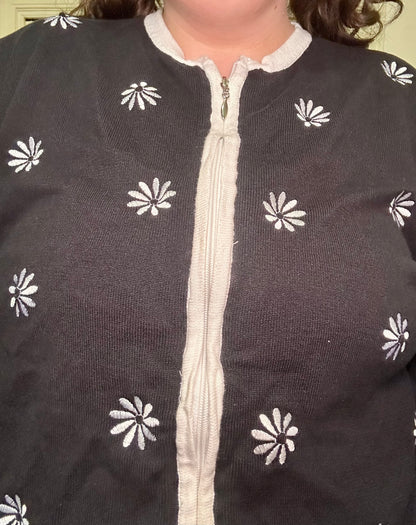 Black Daisy Cardigan (3X)