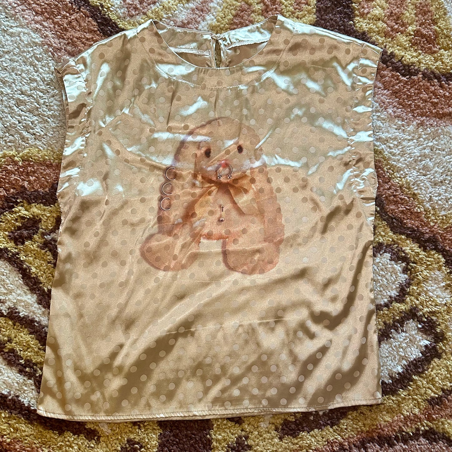 Polka Dot Pierced Bunny Blouse (L)