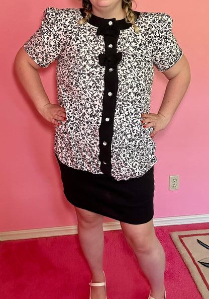 Button Up Bow Dress (L)