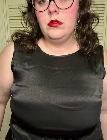 Black Satin Tank Top (1X)