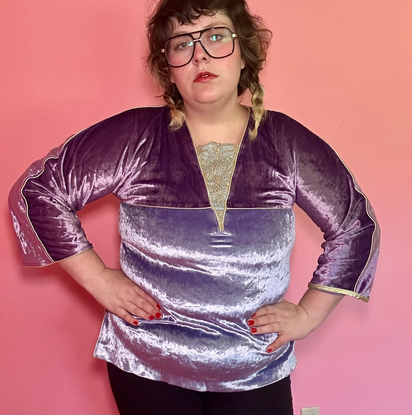 Purple Velvet Panel Top (XL)