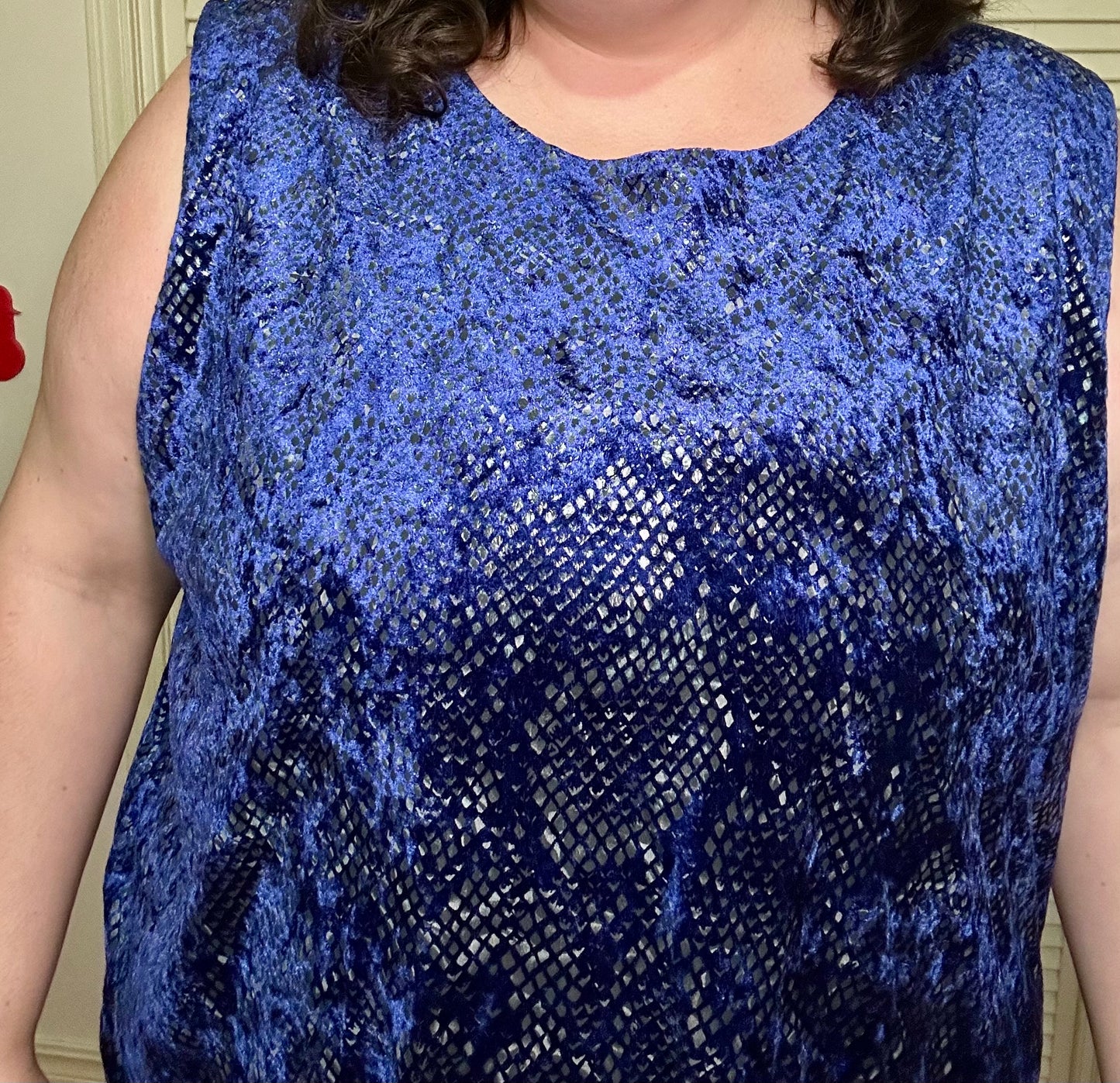 Blue Velvet Snakeskin Tank (3X)
