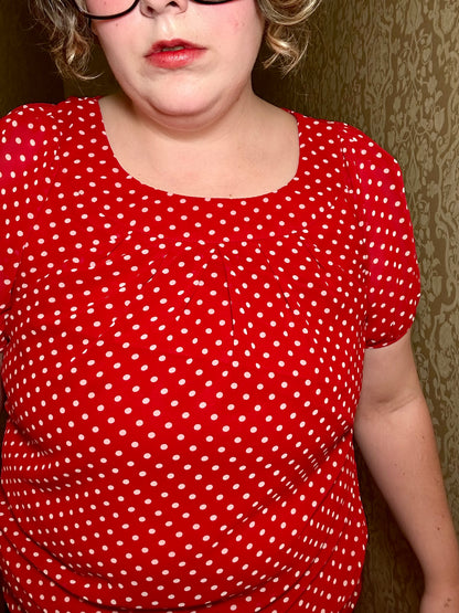 Red Polka Dot Blouse (1X)