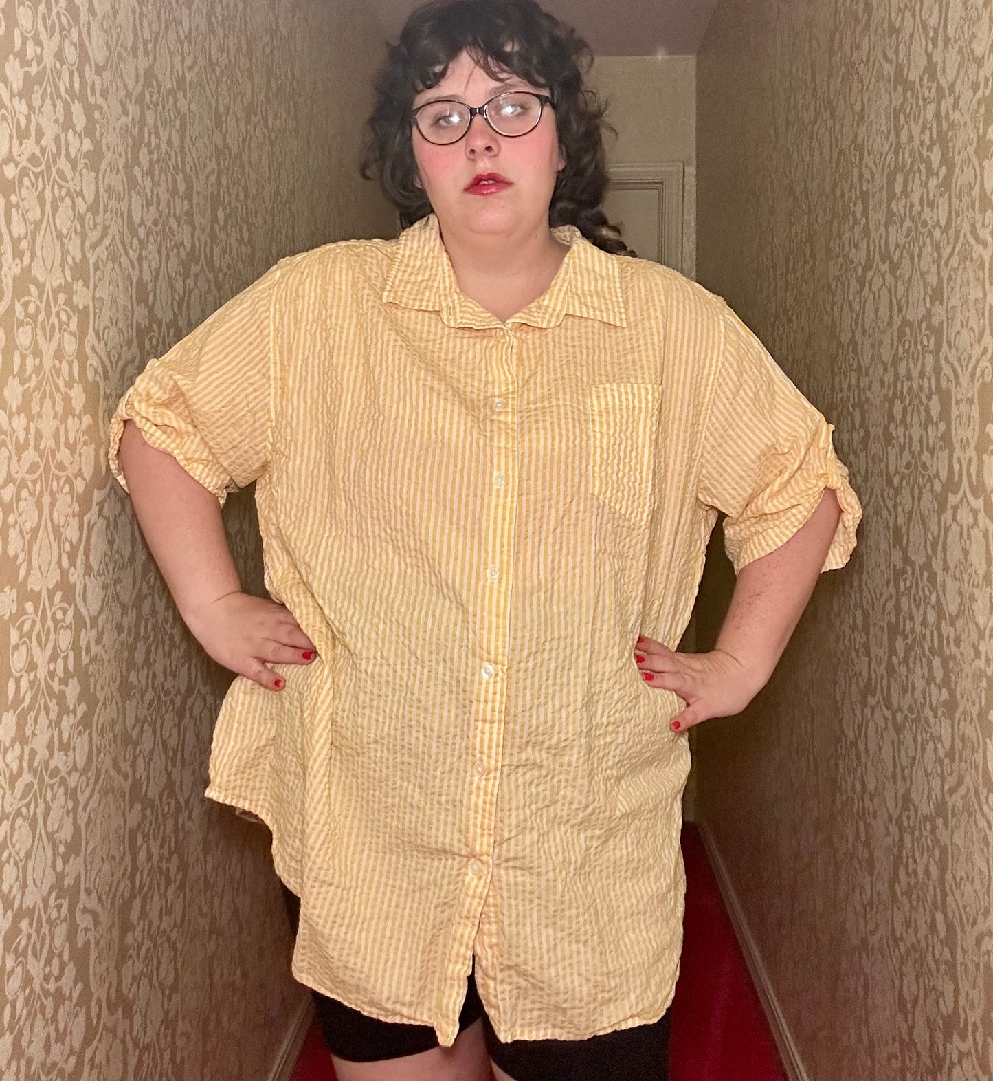 Yellow Striped Button Up (3X)