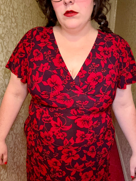 Red Floral Dress (XL)