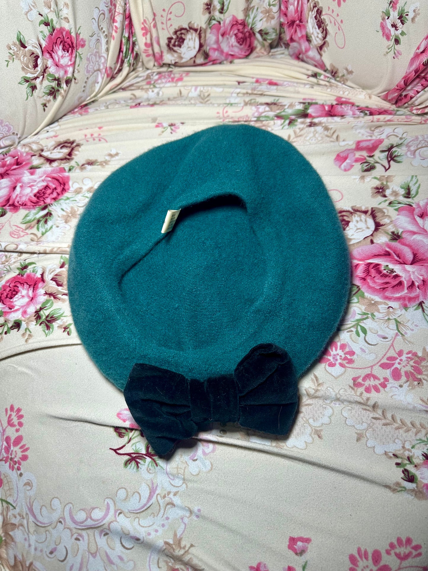 Green Bow Wool Beret