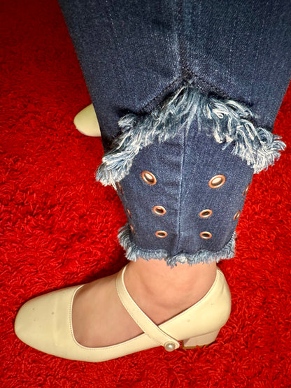 Grommet Blue Skinny Jeans (22W)