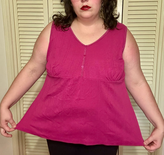 Magenta Babydoll Tank Top (22/24)