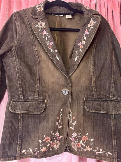Y2k Flower Embroidery Denim Jacket (14)