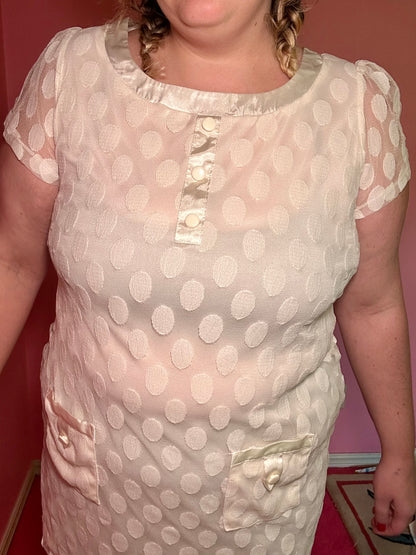 White Polkadot Mini Dress (16W)