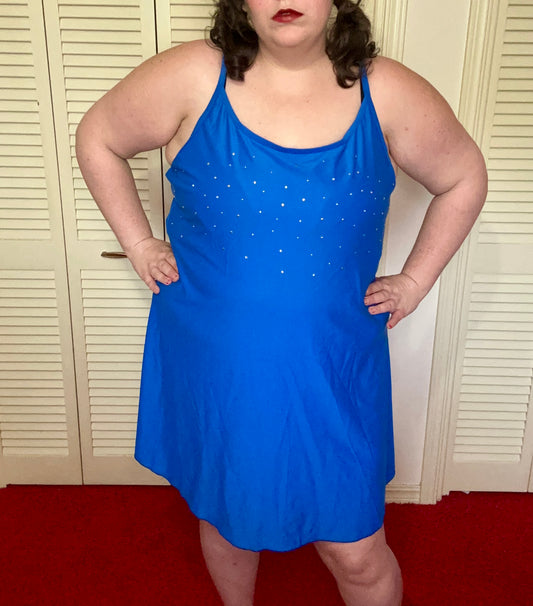 Blue Rhinestone Swim Dress (26)