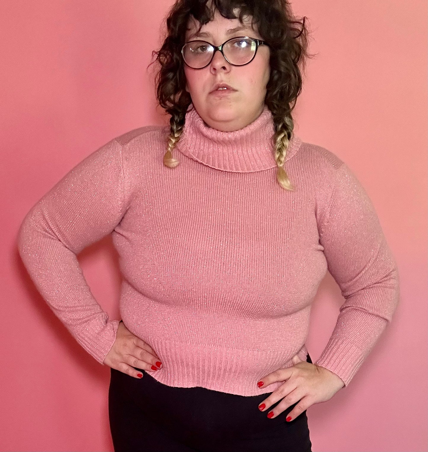 Baby Pink Sparkle Sweater (XL)