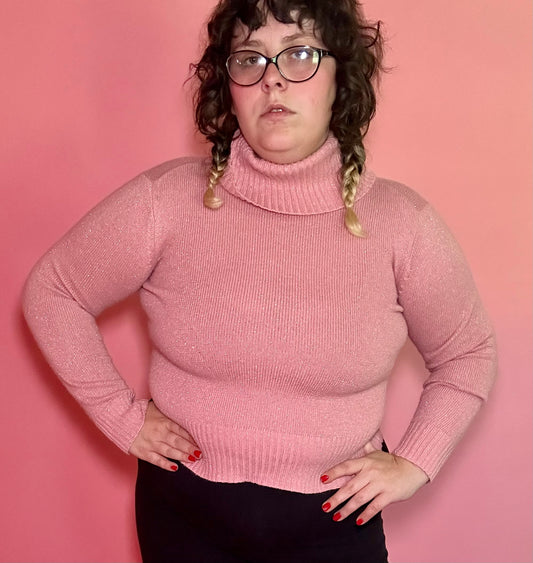 Baby Pink Sparkle Sweater (XL)
