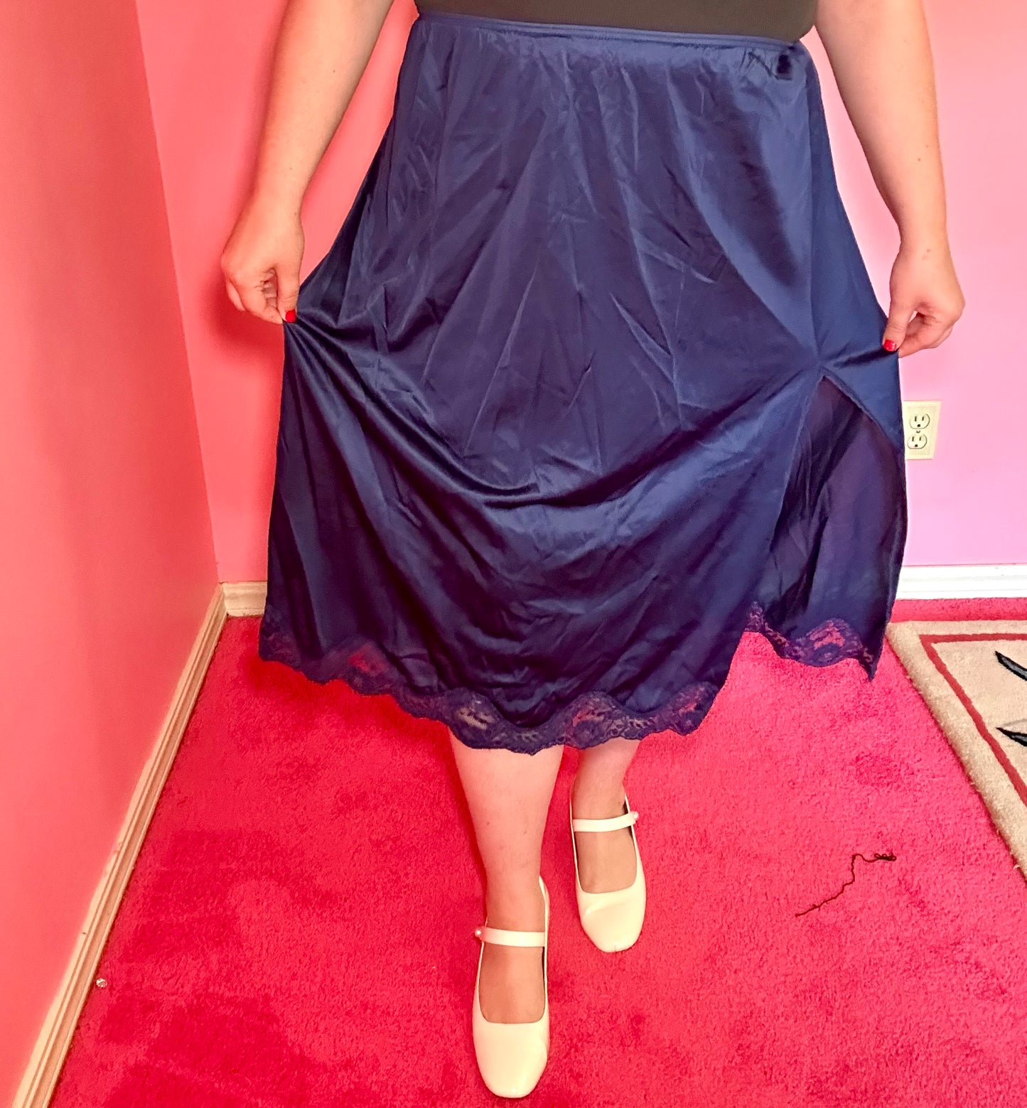Navy Blue Slip Skirt (3X)
