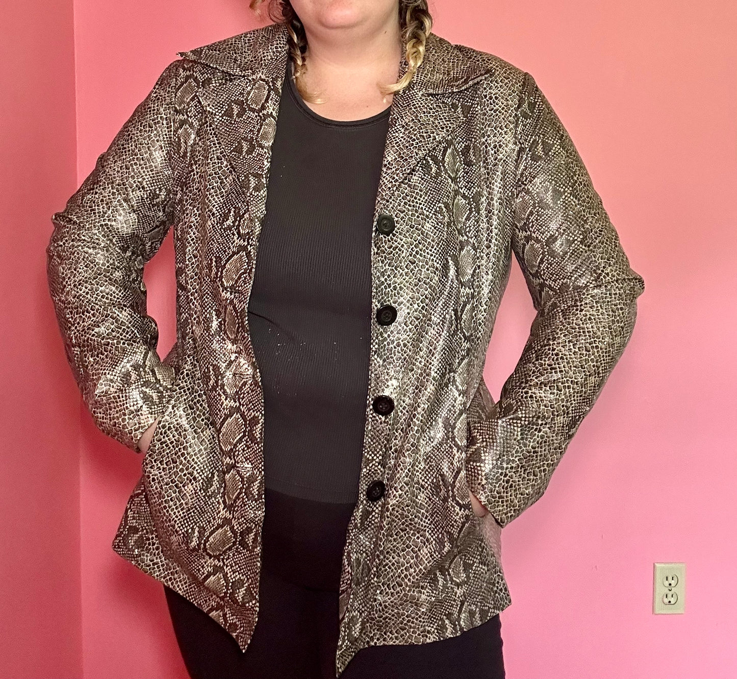 Faux Snakeskin Blazer (XL)