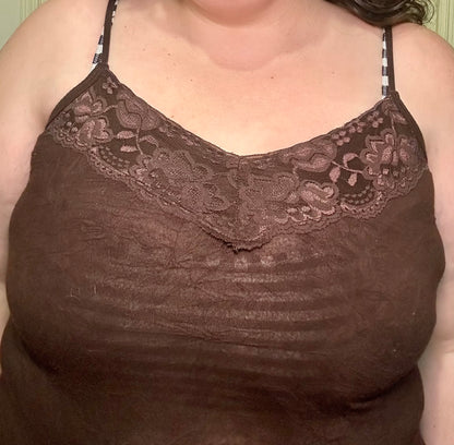 Brown Lace Cami Tank (XL)