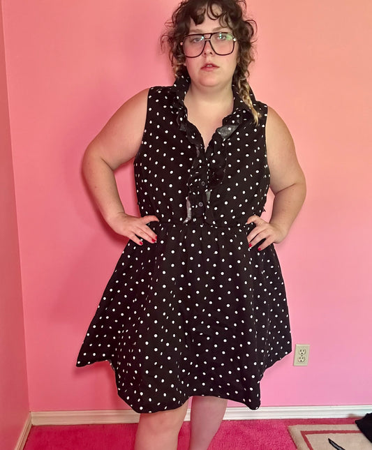 Polkadot Ruffle Dress (3X)