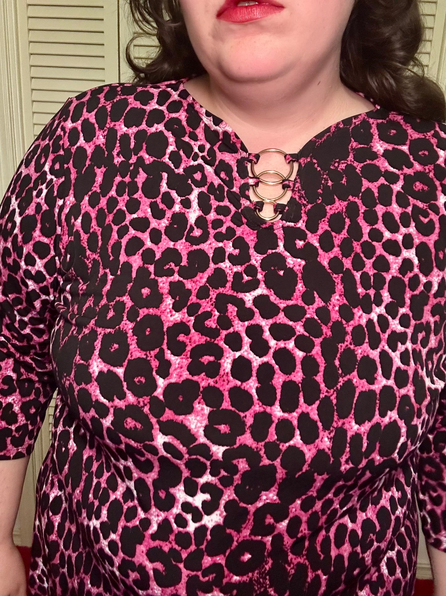 Pink Cheetah Blouse (XL)