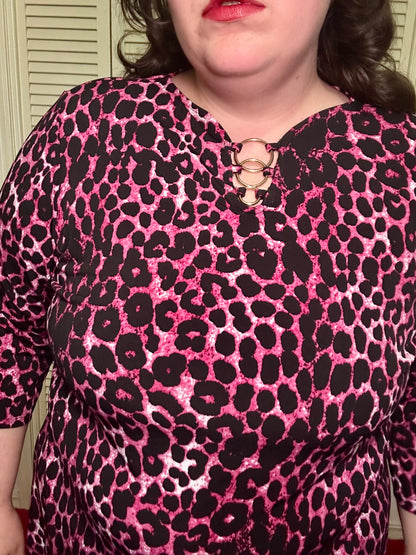 Pink Cheetah Blouse (XL)