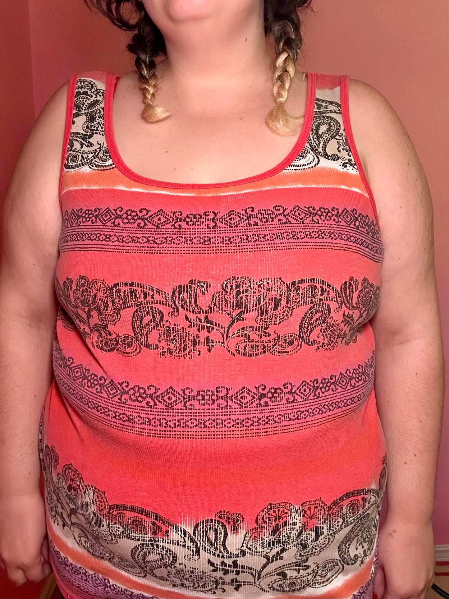 Y2K Orange Ribbed Tank (2X)