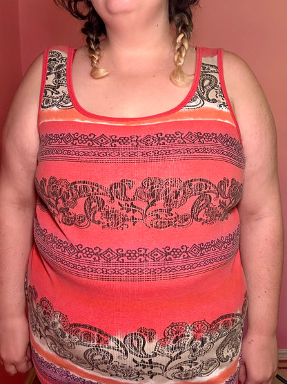 Y2K Orange Ribbed Tank (2X)