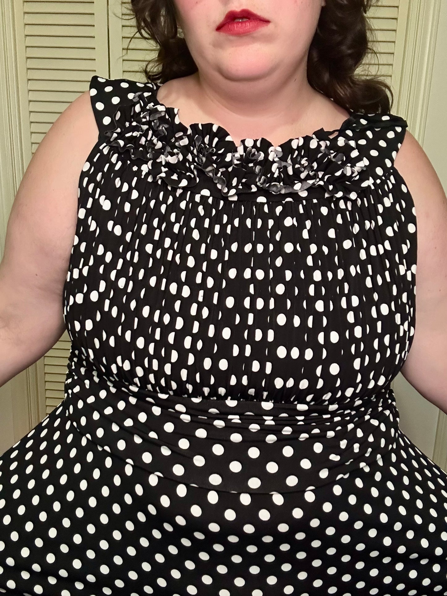 Polka dot Ruffle Formal Dress (18W)