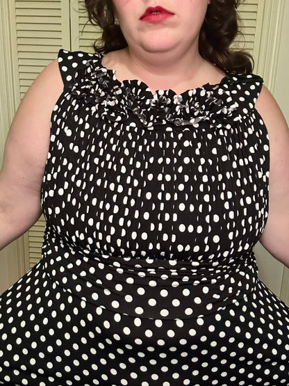 Polka dot Ruffle Formal Dress (18W)