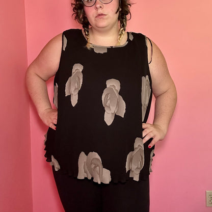 Grey Roses Blouse (22W)