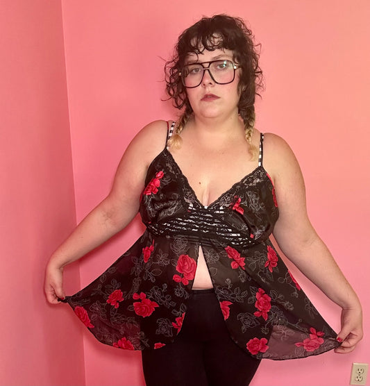 Rose Babydoll Top (18/20W)