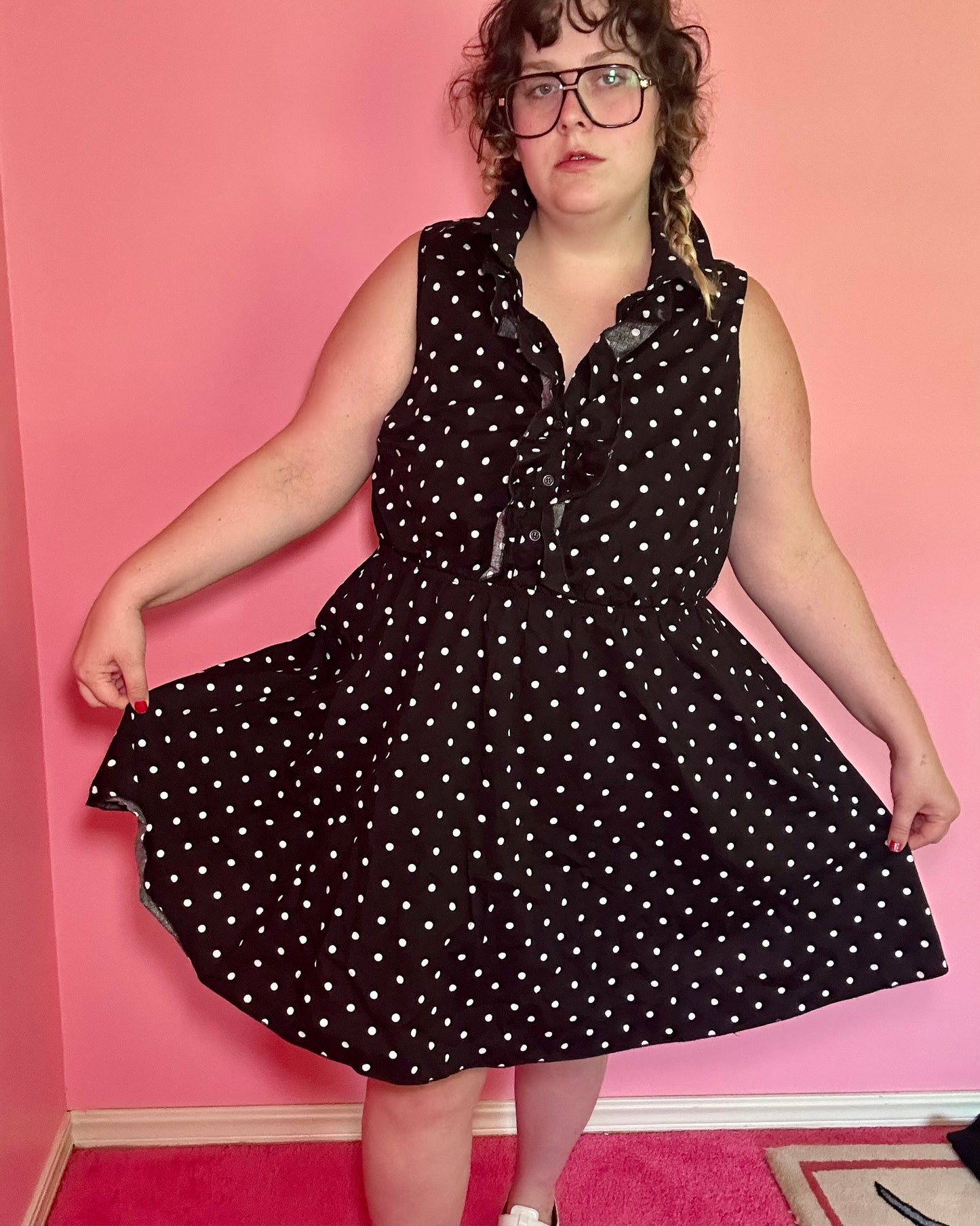 Polkadot Ruffle Dress (3X)