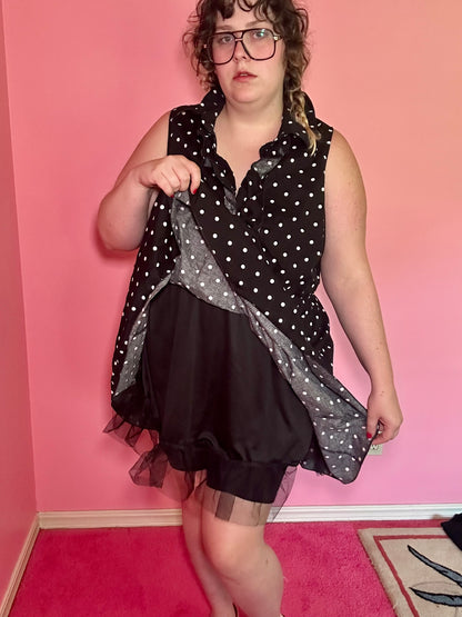 Polkadot Ruffle Dress (3X)