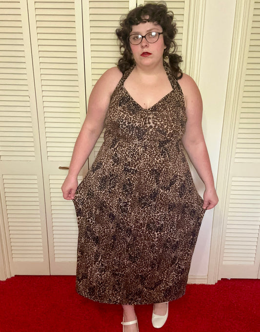 Cheetah Maxi Halter Dress (XL)