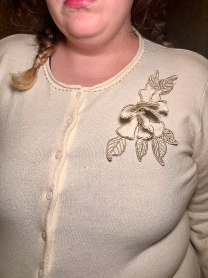 Cream Flower Cardigan (16/18)