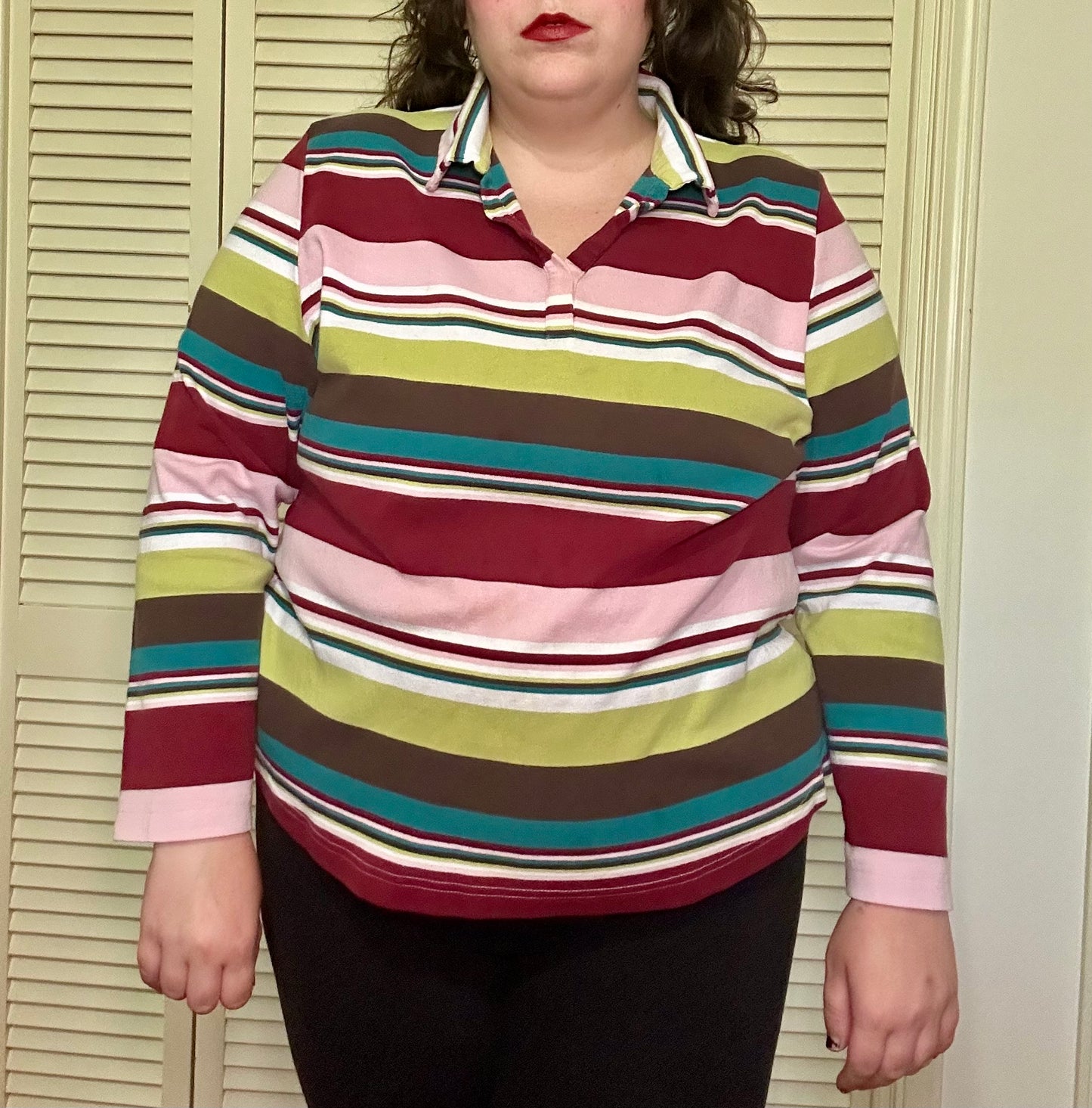 Preppy Striped Collared Blouse (26/28)