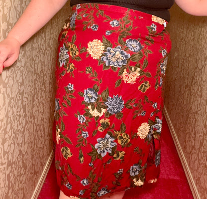 Red Floral Skirt (20W)
